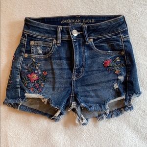 American Eagle Embroidered Shorts